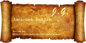 Janicsek Gotlib névjegykártya